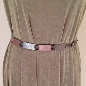 Metal and Elastic Stretchy Belt. 33" long
